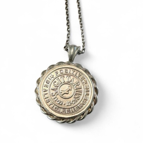 Vintage Sterling Silver Highland Sagittarius Zodiac Coin Necklace Limited Ed - Picture 5 of 7